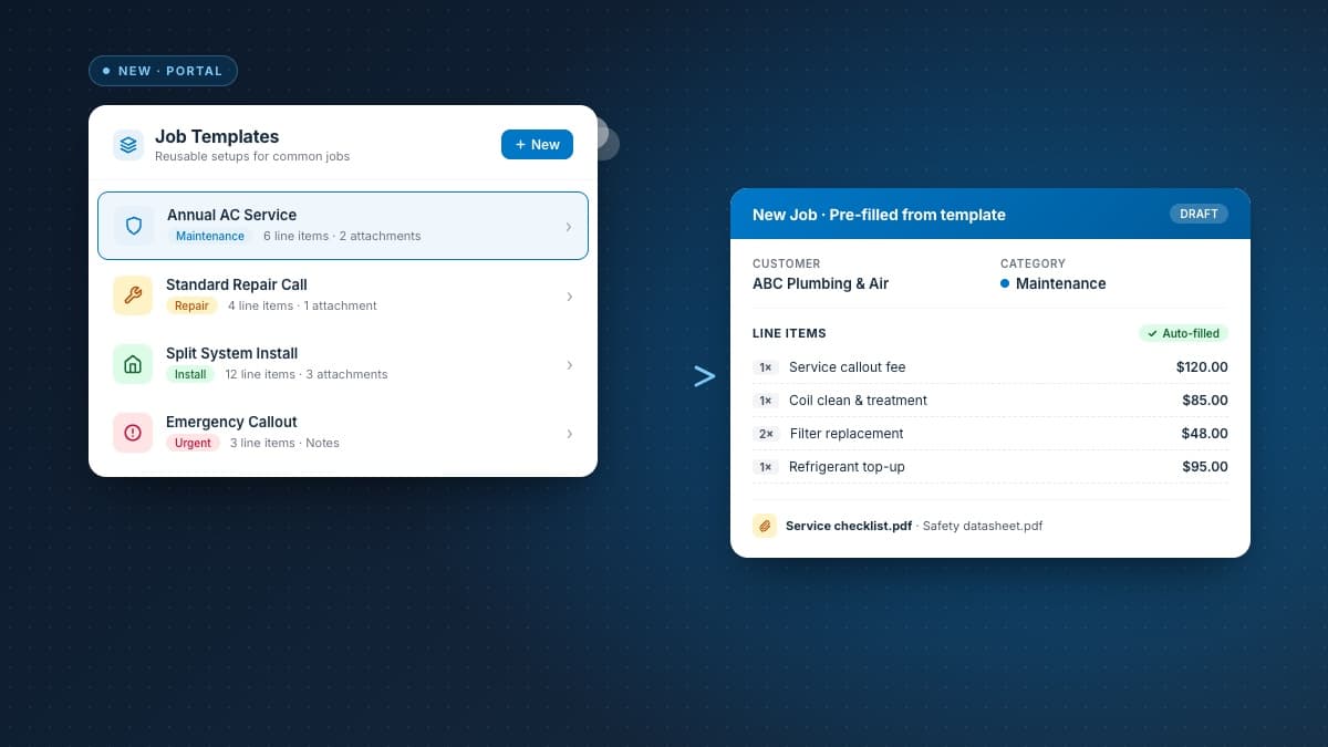 Job Templates: save your common job setups, spin up new jobs in one click