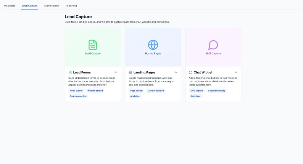Lead Capture hub overview