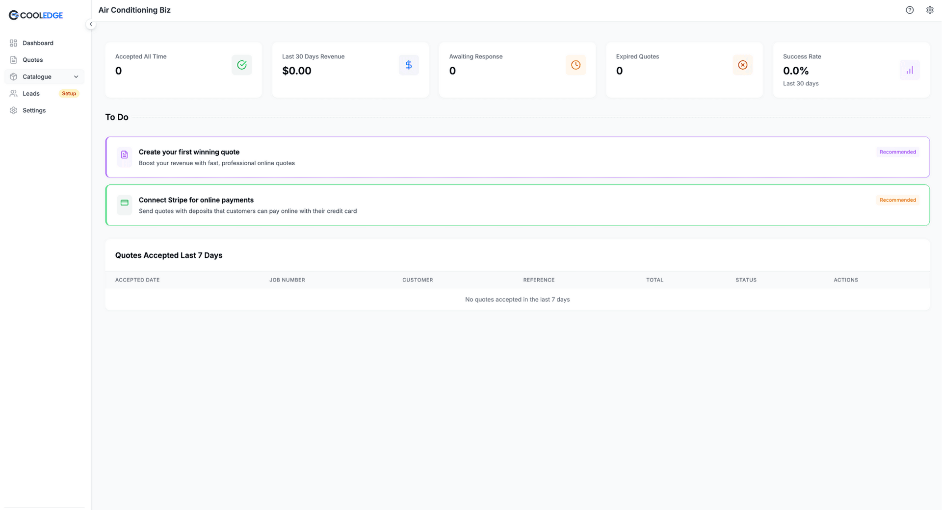 New dashboard overview