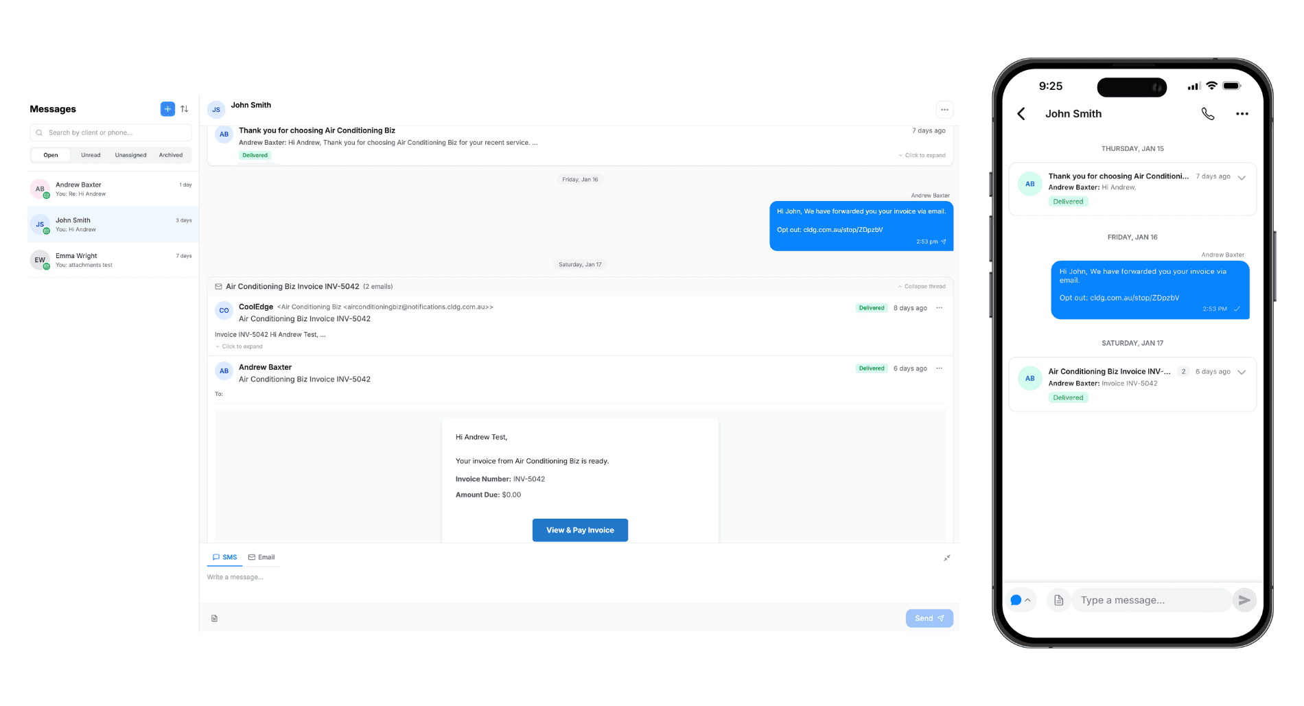 Unified inbox overview