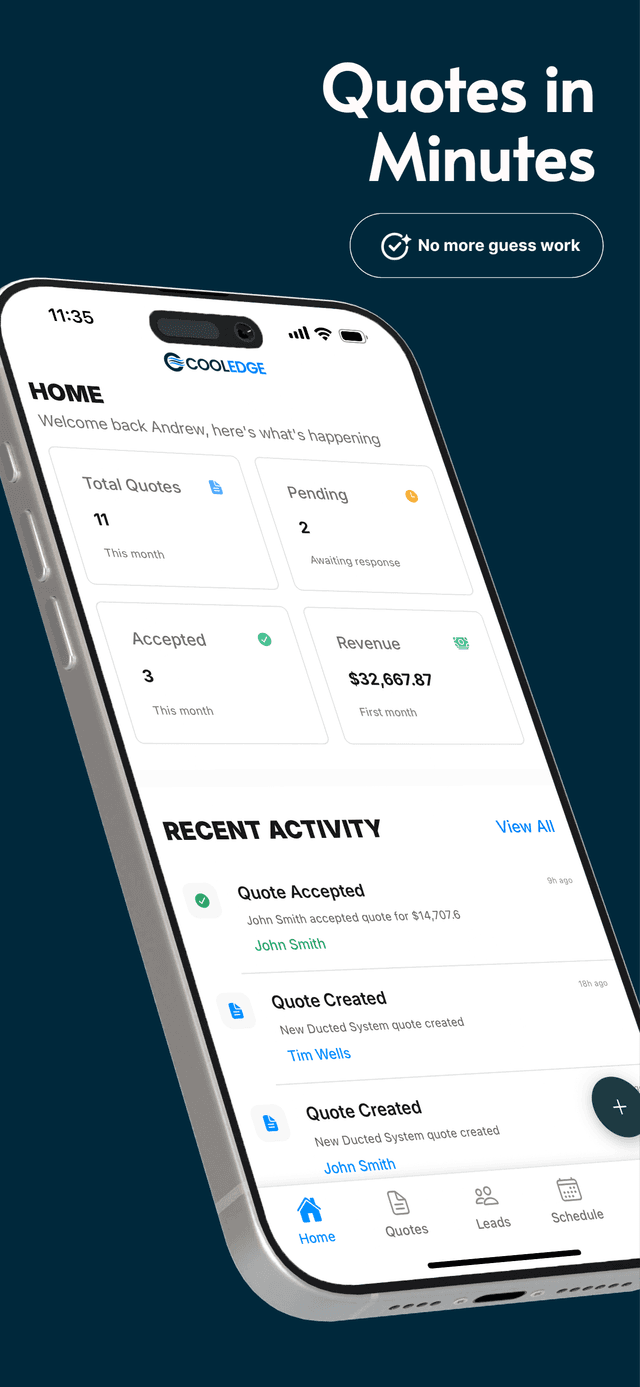 Cooledge App Home Screen
